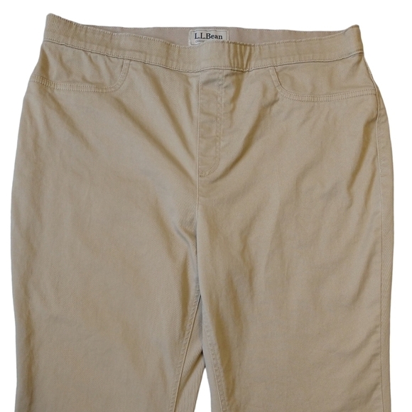 L.L. Bean Tan Classic Fit Straight Leg Pull On Pants High Rise Neutral - Picture 4 of 8